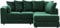 Plush Velvet Upholstered Corner Chaise Sofa Bed - Relaxing Curved Arm L Shaped Sofa - 3 Seater for Living Room (Green, Right Hand Corner)