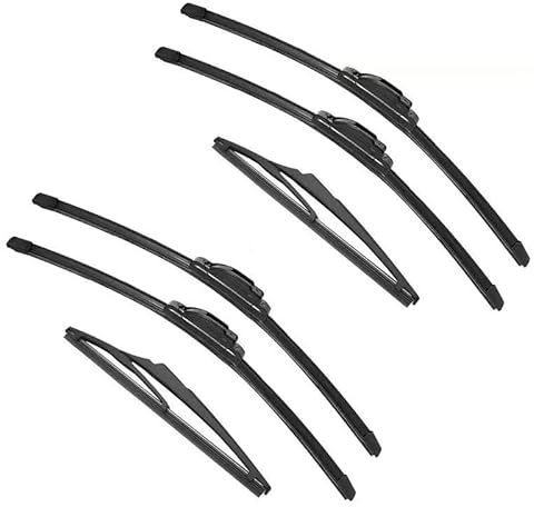 Escobilla para Parabrisas Para Megane 2 2002-2006 Escobillas delanteras y traseras Accesorios para parabrisas 2002 2003 2004 2005 2006 Escobillas de limpiaparabrisas de goma dobles para coche(6PCS,LHD