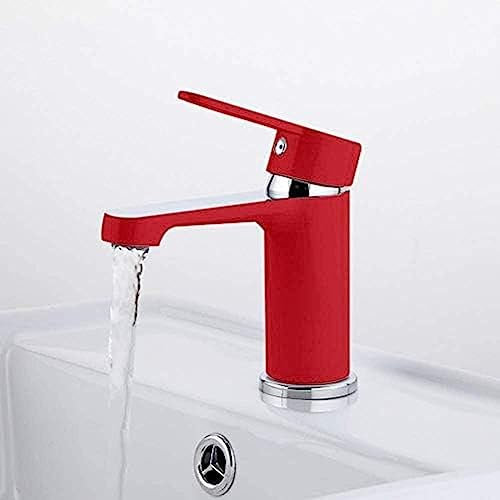 SFEWF Küchenarmaturen, Küchenarmatur, Küchenarmatur, rote Sprühfarbe, Badezimmer-Waschtischarmatur, Waschbeckenmischer, Messing-Wasserhahn, hergestellt aus Waschbeckenarmaturen für heißes und kaltes
