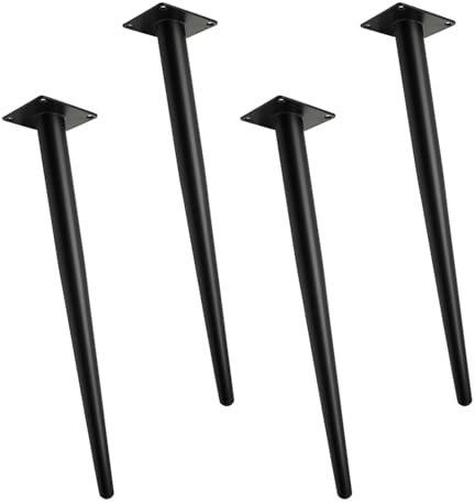 Lot de 4 pieds de meubles en métal vertical/inclinable, hauteur de 10,2 cm à 71,1 cm, pieds de table en acier, capacité de charge de 648,6 kg, pour canapé, bureau, table basse, table de nuit et