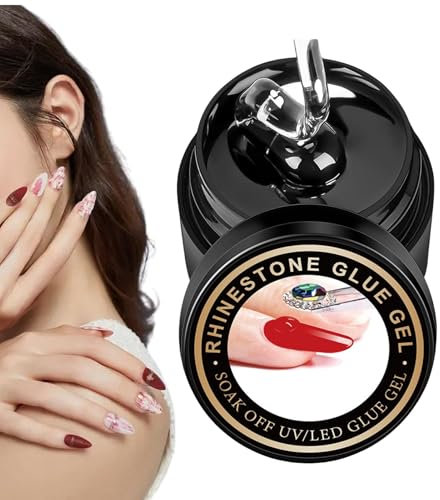 Gel Glue for Nails - Long-Lasting Gel Nail Glue Nail Rhinestone Glue | Multipurpose Nail Adhesive Nail Charm Glue Gel for Home Nail Salon