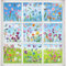 9 Blatter Fensterbilder Frühling, Doppelseitig Blumen Schmetterling Fensterdeko, Wiederverwendbar Fenstersticker Selbstklebend Fenster Aufkleber für Glas Kinderzimmer Badezimmer (132 Stk)