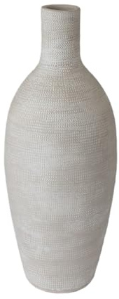 Bodenvase Tokio 40cm - Flaschenform, Creme grau, Keramik, Ø16cm CreaFlor Home