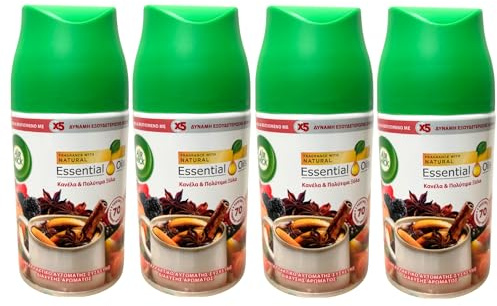 4 x Air Wick Freshmatic Spray Refill 250ml - Crackling Fire & Cinnamon Spice