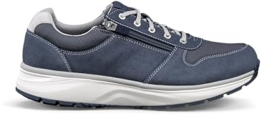 JOYA Dynamo Zip Blue II, bequemer Herren Sneaker aus weichem Nubukleder mit Schnürung und Reißverschluss, in modernem Blau