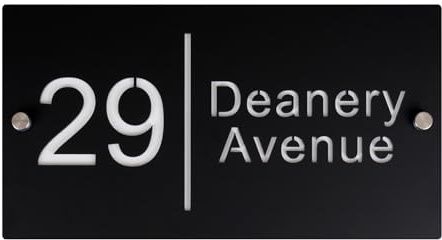 Custom House Number Signs, Laser Cut 3d Door Street Address Plaque, Personalised Address Number Plate, Welcome Sign Home Decor Floating Address House Signs for Outside Door Number with Wall Fixings