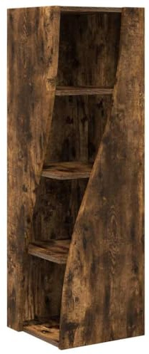 MOBCANT Modern Eckschrank & Aufbewahrungsschränke Geräucherte Eiche Holzwerkstoff Schließfächer mit Stauraum Spind Schrank für Abstellraum Arbeitszimmer Duschraum Badezimmer (32 x 32 x 102 cm)