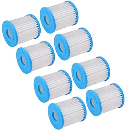 MAJONMMERD 8 Stück Pool-Filterkartusche, Polyester-Schwimmbadfilter, 7,9 X 2,8 X,9 cm, Wiederverwendbare Filterung für E Pump Pools, Spa-Pools und Kinderbecken