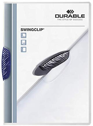 Durable Klemm-Mappe Swingclip, aus PP, bis zu 30 Blatt A4, Clip dunkelblau, 25er Packung, 226007