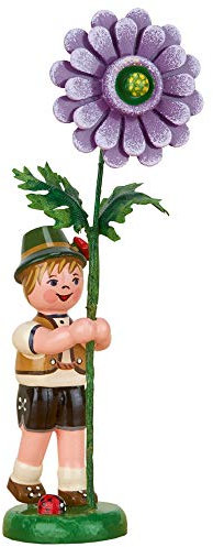 Hubrig Volkskunst Blumenkind Junge mit Dahlie - 11 cm