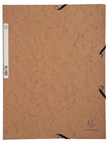 Exacompta 55524E Sammelmappe (Manila-Karton, Gummizug, 3 Klappen, 400g, DIN A4) tabak, 1 Stück