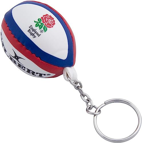 Gilbert Unisexe Angleterre Ballon de Rugby Porte-clés, Multicolore, Taille Unique