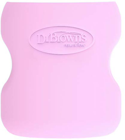 Dr. Brown's Options+ Wide-Neck Glass Bottle Sleeve, 100% Silicone, Pink, BPA-Free, 5 oz, 1-Pack