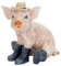 Bits and Pieces - Schweinchen mit Hut und Stiefel - Tierfigur Schwein Gartendeko Hausdeko Sau Ferkel aus Kunstharz