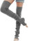 Nanxson Damen Stulpen Lange Gestrickt Beinwärmer Winter Beinstulpen Strumpf für Ballett Fitness Yoga (L, grau)