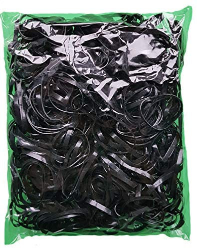 500 x Mini Elastic Hair Bands - Snag free Braids, Braiding, Cornrows, Plaits (Black)