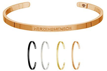 Max Palmer | Armband/Armreif mit Spruch - Gravur HERZENSMENSCH [03.] - Rosegold