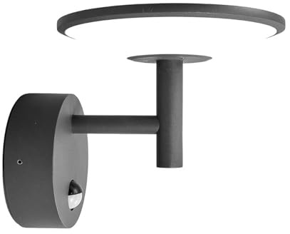 LED Outdoor Wall Light 'Fenia' with Motion Detector (Modern) in Black Made of Aluminium (1 Light Source,) from Lucande | Wall lamp for Exterior/Interior Walls, House, Terrace und Balcony