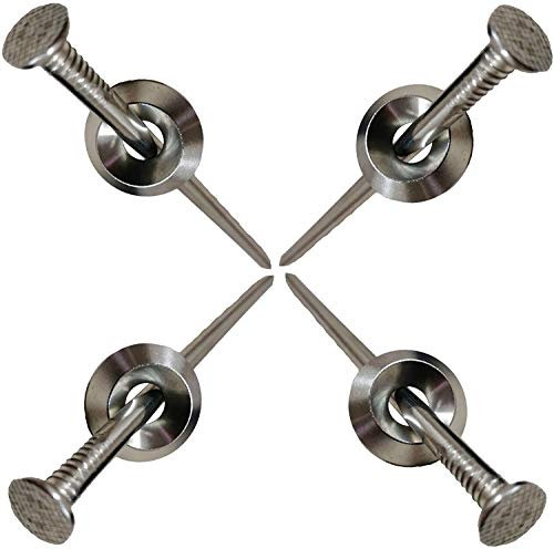 4 Piece Solid Stainless Steel Out-Door Patio Rug Stakes Outdoor Rug Holder RV Outdoor/Garden Furniture - Anchoring Blankets, Camping Tents, Tarps, and RV Mats - Easily Secure Your Rug to The Ground