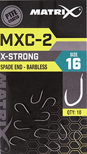 Matrix MXC-2 Size 18 Barbless Spade End Super Sharp PTFE Coated Hooks for Pellets Corn Maggots Meat