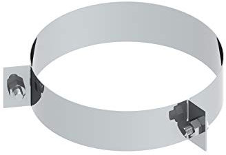 H&M New Line Edelstahlschornstein Schornstein Einzelteil Zubehör 2-Punkt Abspannschelle für Ø120mm Innendurchmesser 25mm Isolierung 0,5mm Materialstärke zur Abspannung des Kamins