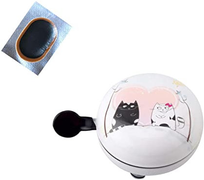 Ding Dong Fahrrad Glocke Katzen - Design Ø 80 mm Fahrrad Klingel inkl. Schlauchflicken