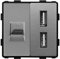 BSEED 1/2 PC con toma USB Ethernet Cat5e 1 puerto RJ45 red PC Gris toma 86mm
