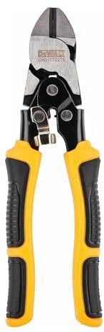 Dewalt Compound Action Diagonal Pliers 190mm,The Compound Action Design Allows for 70% More Cutting Power Over Standard Cutting Pliers