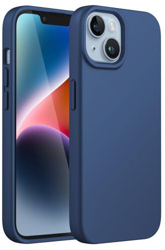 JETech Silicone Case for iPhone 14 6.1-Inch, Silky-Soft Touch Full-Body Protective Phone Case, Shockproof Cover with Microfiber Lining (Cobalt Blue)