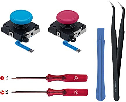 Wigearss Ersatz 3D Sensor Joystick Analog Stick und Reparatur Werkzeuge Kit für Nintendo Switch/Switch OLED Joy-con Controller/Switch Lite Controller
