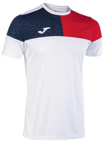 Joma Men's Short-Sleeved T-Shirt - 6XS - 3XL - Crew V White Red