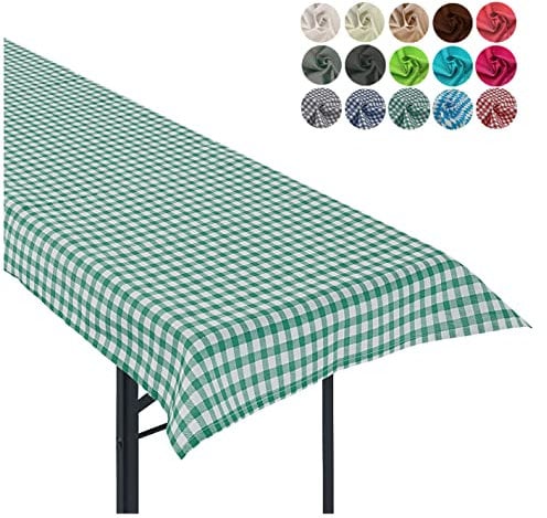 heimtexland ® Tischdecke Bierzeltgarnitur Biertischdecke Garten Tischdeko Landhaus Typ861 Vichy Karo Grün 90x240 cm