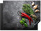 KitchenYeah© Copri Piano Cottura 71x52 cm Coprifornelli Tappetino per Induzione Fornello Tutto per la Cucina Pepe - Erbe - Spezie - Calcestruzzo