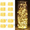 Maxee 10 Stück 3M Warme LED Lichterkette Batterie, Wasserdicht für DIY, Party, Stimmung Lichter, Weihnachtsdeko, Innen- und Außenbereich Deko, 4 Stück Quadratische + 6 Stück Flache Lichterkette