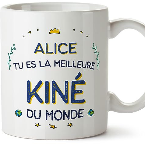 Mugffins Tasses Personnalisables pour KINÉ femme - En Français - Cadeau Personalisé- Meilleur du Monde - 11 oz / 330 ml