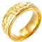 Mesnt Ringe Herren Edelstahl, Herren Verlobungsring 8MM Comfort Fit Ring mit Hammerschlag-Muster Hochglanzpoliert, Gold, Größe 62 (19.7)