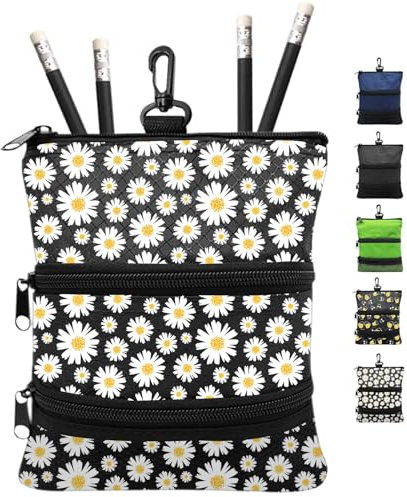 Golf Pouch Bag Ball Holder Valuable for Men Women,Golf Storage Zipper Handbag Pocket with Gear Clip Hook to Attach Bag Lightweight Portable Accessories Color Green Grey Blue (Yellow)