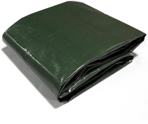 HanjetHJ Grün 140g Stoff Tarps Wasserdicht Mehrzweck Zeltteppich Vorzeltteppich Vorzeltboden für Ourdoor Camping Schutzplane (8mx12m=96m²)