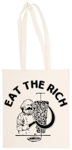 Generisch Eat The Rich Doner Unisex-Einkaufstasche, Beige, Wiederverwendbar
