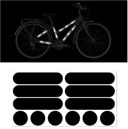 JNNJ 12 Stück Universal Aufkleber Retro Reflektierende Motorradhelm, Nacht Sicherheit Signalisierung Klebeband Reflektor, für Fahrrad Kinderwagen Motorradhelme Motorrad