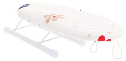 KARFRI ASSE da Stiro Pieghevole da Tavolo Mini Ferro da Stiro Portatile Piccolo e Compatto da appoggio per stanze Artigianali, salvaspazio (Beige)