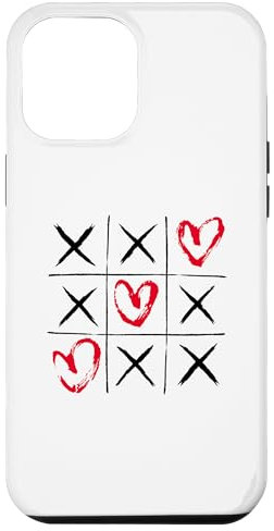 Hülle für iPhone 13 Pro Max Tic Tac Toe Valentines Pinselstrich