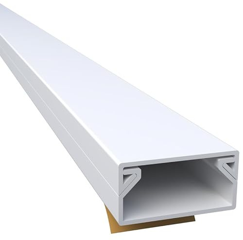 CILSON Kabelkanal, 20x10 mm, 5x2 m, Weiß, selbstklebend | PVC, UV-beständig, Innen & Außen, 5 Stangen à 2 m = 10 m, Made in Germany