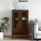 HETFTJN Highboard, Eckschrank Buffetschrank Barschrank Kommode Geeignet für Küchenzeile Schlafzimmer Badezimmer Wohnzimmer Braun Eichen-Optik 69,5x31x115 cm Holzwerkstoff