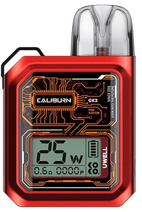 Uwell Caliburn GK3, Pod System, E-Zigarette, 900 mAh, 2,5 ml, Farbe red