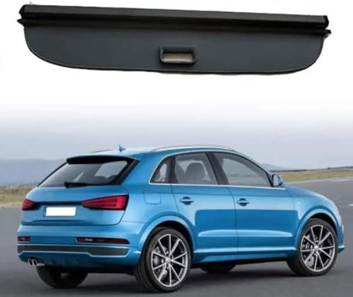 LUMZAG Auto Einziehbare Hintere Kofferraum Hutablage Für Audi Q3 2010-2012, Kofferraum Trennwand Vorhang Schattenschutz PrivatsphäRe Vorhang