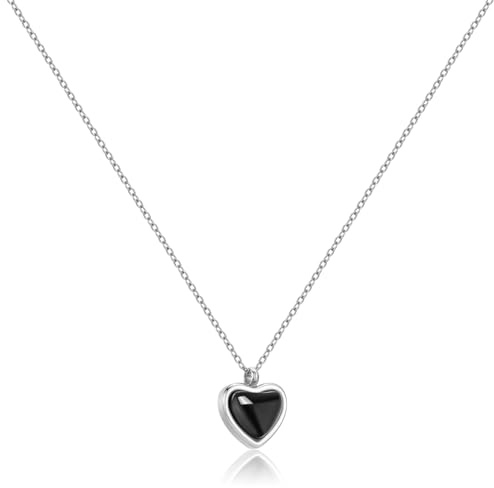 Joxevyia Carnelian Crystal Heart Necklace Raw Stone Healing Crystals Dainty Heart Gemstone Gold Pendant Necklace Anniversary Birthday Valentines Gift for Her, Stone, not-applicable