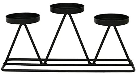 Duiaynke Nordic Kerzenhalter 3 Köpfe Kandelaber Teelichthalter Kerzenständer Kerzenständer für Party Hochzeit Kirche (Schwarz)