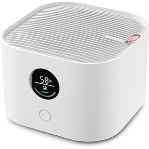 Smart Luftreiniger, LCD-Display, Luftreiniger mit reinigbarem elektronischem Filter, lange Akkulaufzeit, geeignet für verschiedene Orte, Grau