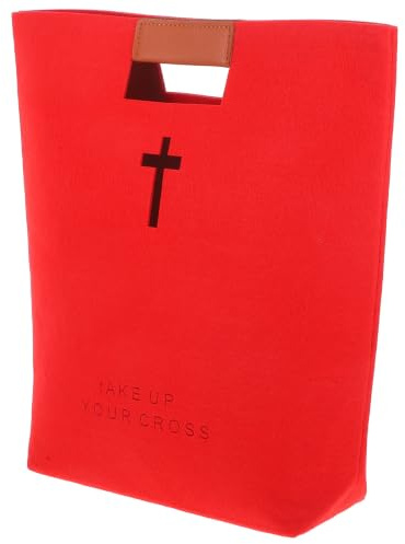 PRETYZOOM Custodia Sacchetto Della Sacra Bibbia Borsa Tote Bibbia Astuccio Porta Bibbia Borsa Per Il Trasporto Della Bibbia Bibbia in Porta Libri Rosso Provato